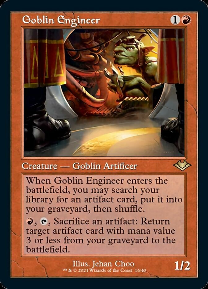 Goblin Engineer (Retro Foil Etched) [Modern Horizons]