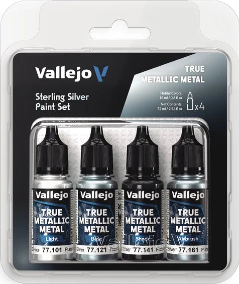 Vallejo - True Metallic Metal - Sterling Silver Paint Set [77.251]