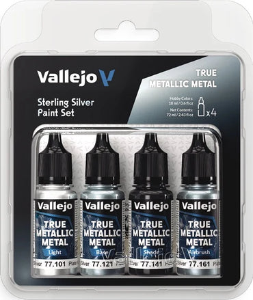 Vallejo - True Metallic Metal - Sterling Silver Paint Set [77.251]