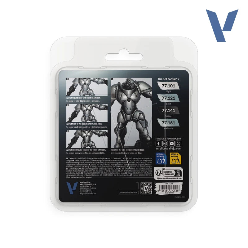 Vallejo - True Metallic Metal - Sterling Silver Paint Set [77.251]