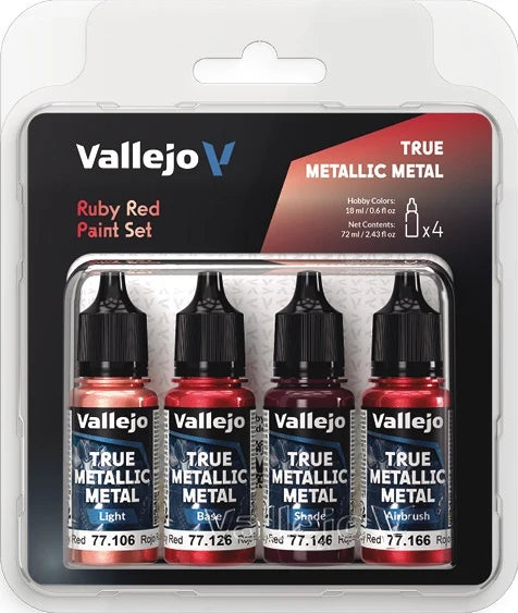 Vallejo - True Metallic Metal - Ruby Red Paint Set [77.254]