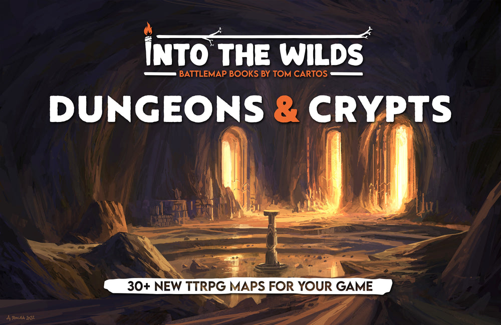 Red Crypts BATTLE MATS - INTO THE WILDS BATTLEMAP BOOKS - DUNGEONS AND CRYPTS
