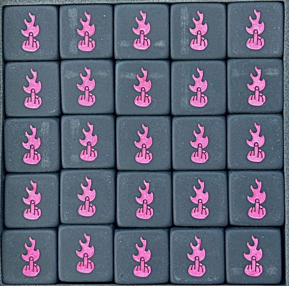 Red Dragon Dice: Black & Pink Flame Finger