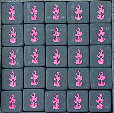 Red Dragon Dice: Black & Pink Flame Finger