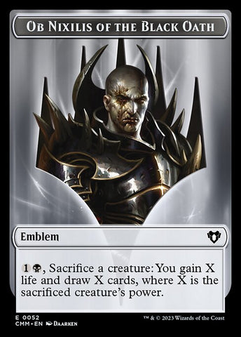 Eldrazi Spawn // Emblem - Ob Nixilis of the Black Oath Double-Sided Token [Commander Masters Tokens]