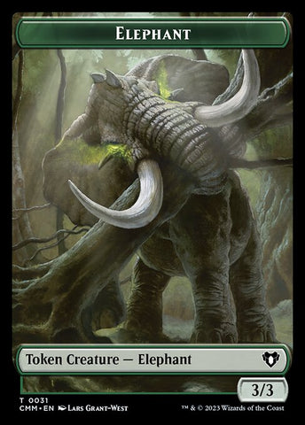 Spirit (0039) // Elephant Double-Sided Token [Commander Masters Tokens]