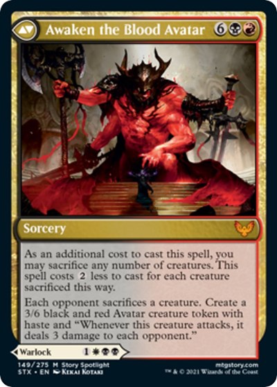 Extus, Oriq Overlord // Awaken the Blood Avatar [Strixhaven: School of Mages Prerelease Promos]