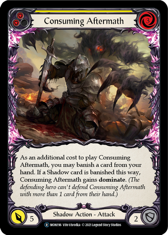 Consuming Aftermath (Yellow) [U-MON196-RF] (Monarch Unlimited)  Unlimited Rainbow Foil