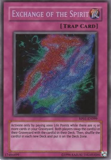 yugioh exchange card Exchange of the Spirit [RP01-EN099] Secret Rare
