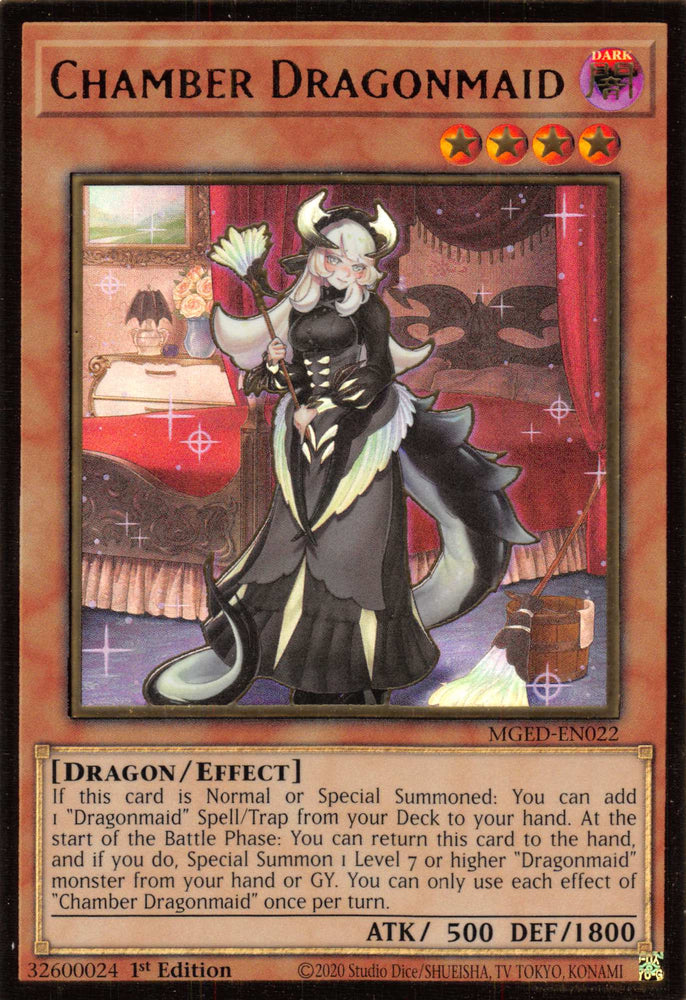 dragonmaid yugioh structure deck Chamber Dragonmaid [MGED-EN022] Gold Rare